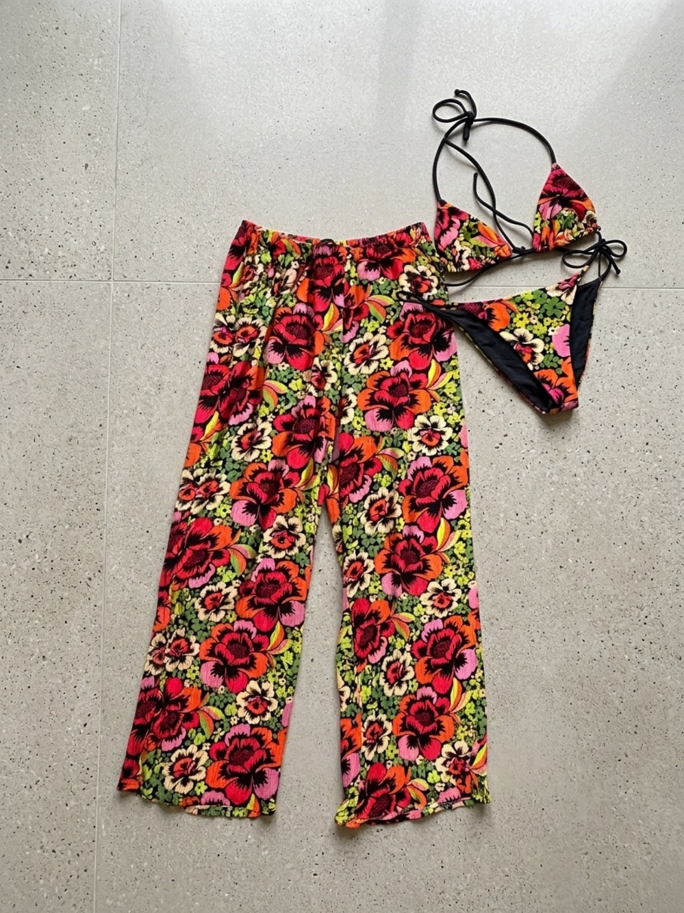 FARM Rio x Rip Curl Reversible Bikini & Wide-Leg Beach Pants - Bright Multi